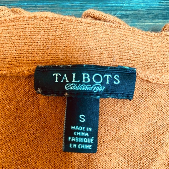 Talbots V-neck Ruffled Collar Sweater Cardigan - Picture 2 of 5